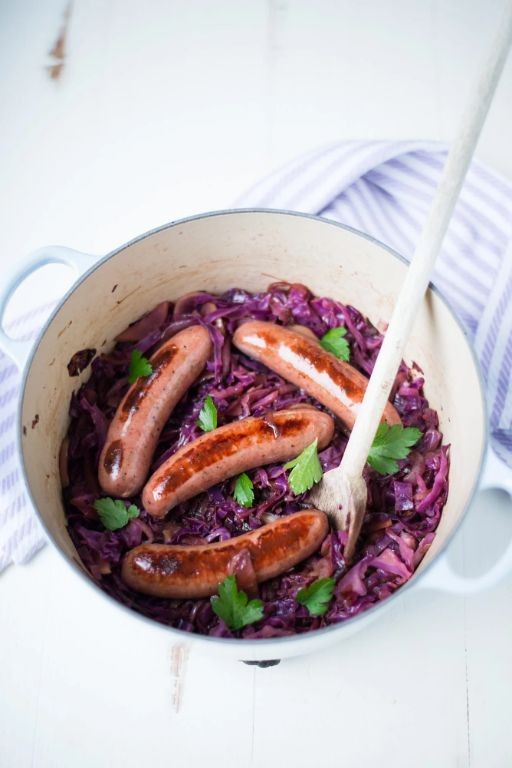Sweet and Sour Cabbage with Sausage