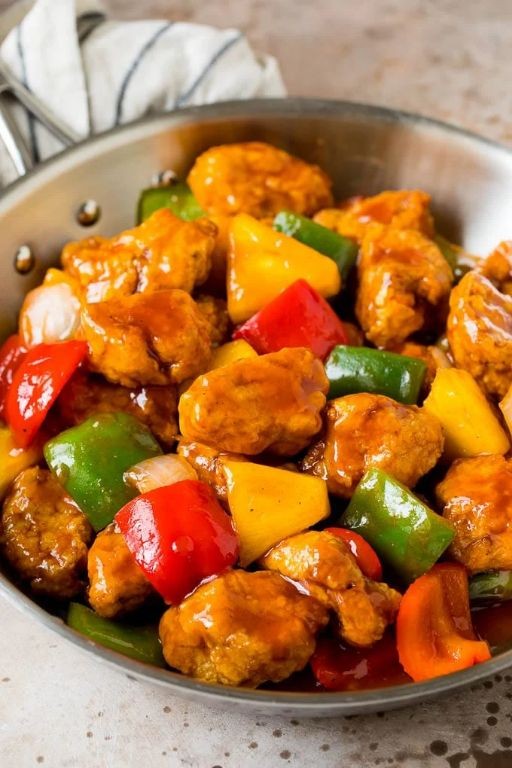 Sweet and Sour Pork Chunks with Bell Peppers
