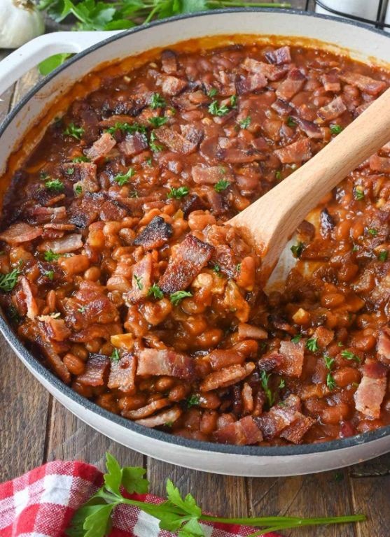 Sweet and Spicy Baked Beans with Brown Sugar