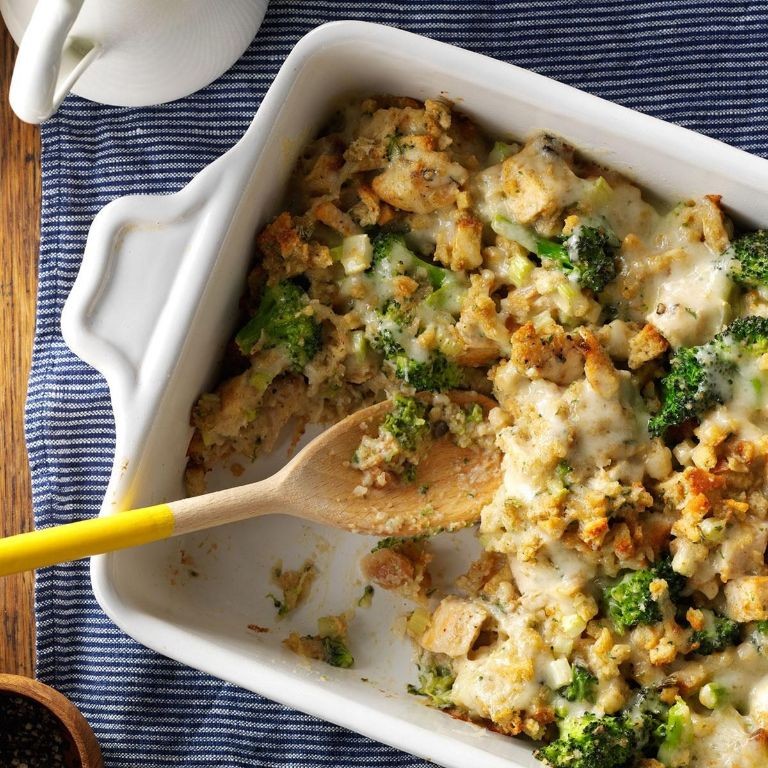 Swiss Chicken and Stuffing Bake