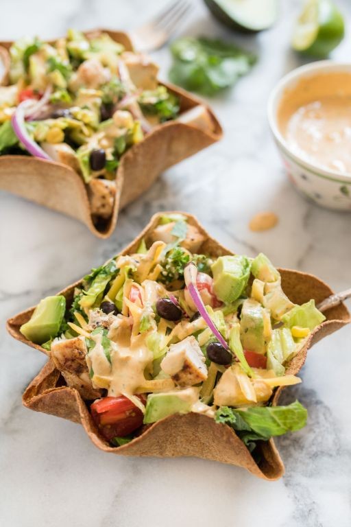 Taco Lettuce Salad with Chipotle Dressing