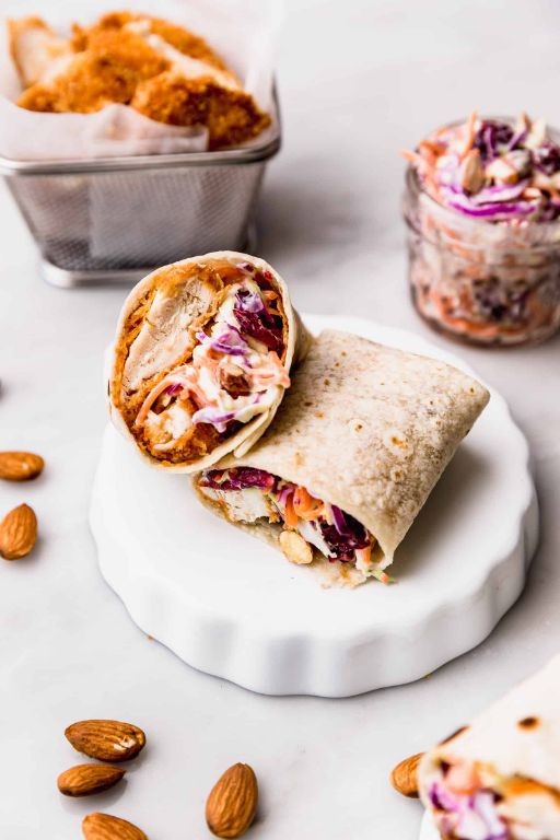 Tangy Coleslaw Fried Chicken Wrap