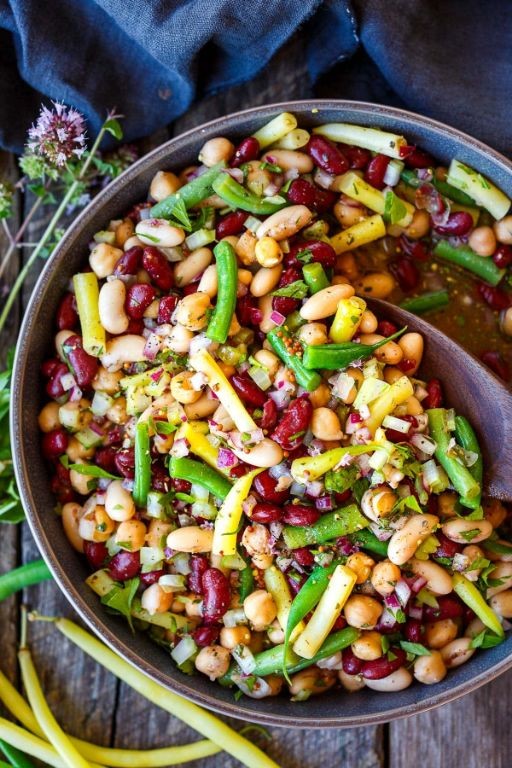 Tangy canned three-bean salad