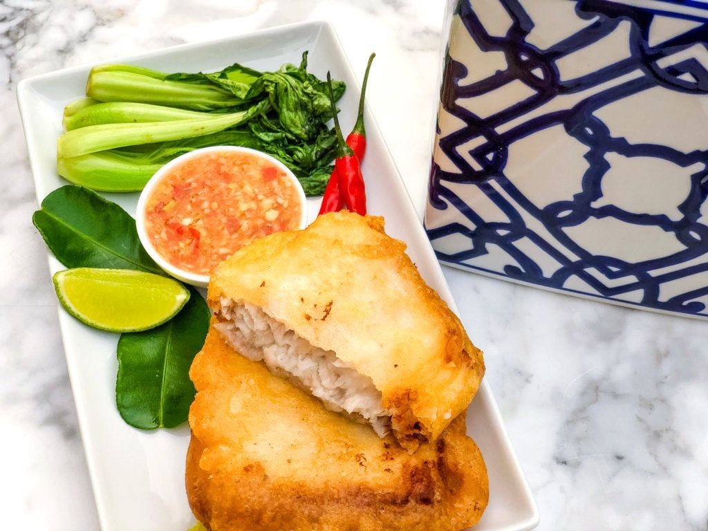 Tempura-Fried Flounder with Sweet Chili Dip