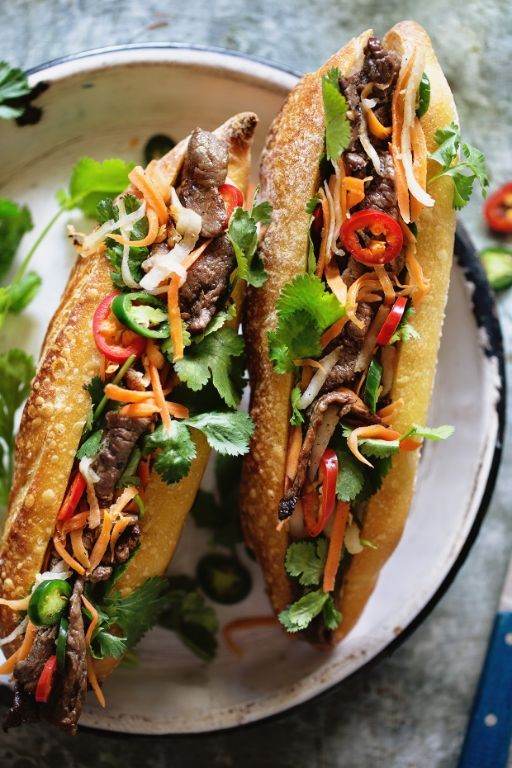 Teriyaki Beef Banh Mi Sandwich