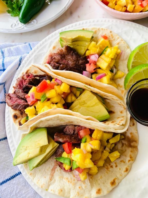 Teriyaki Beef Tacos with Pineapple Salsa