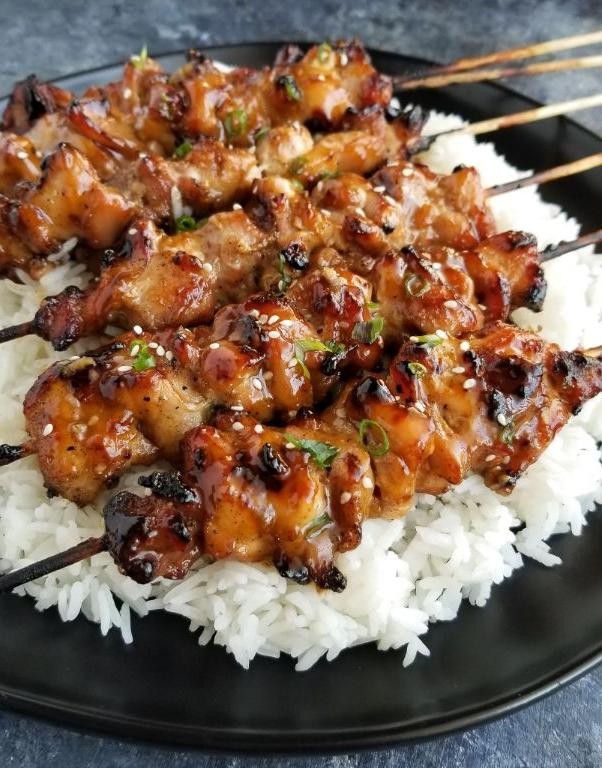 Teriyaki Boneless Chicken Thigh Skewers