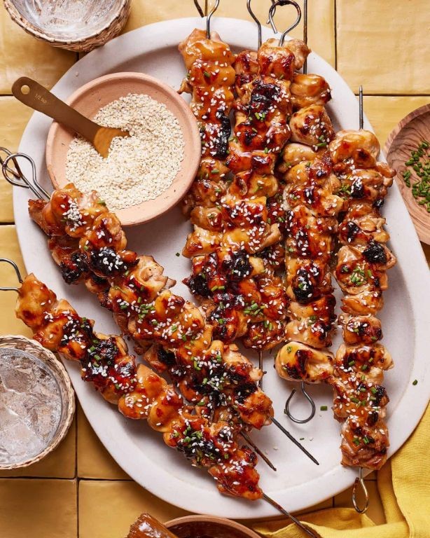 Teriyaki Chicken Skewer Grill Basket