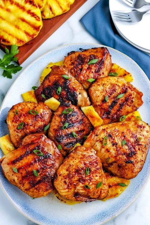 Teriyaki Glazed Grilled Chicken Thighs