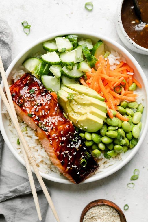 Teriyaki Glazed Salmon Bowl