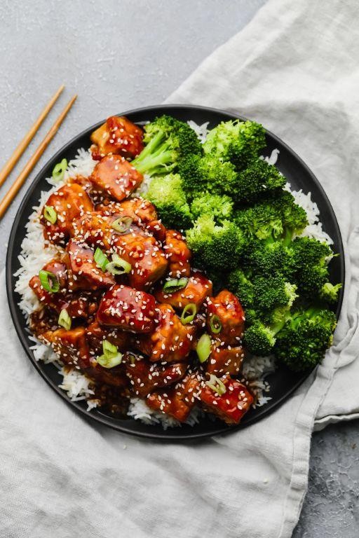 Teriyaki Glazed Tofu with Stir-Fry Vegetables