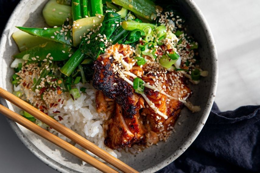 Teriyaki Salmon with Sesame Ginger Rice