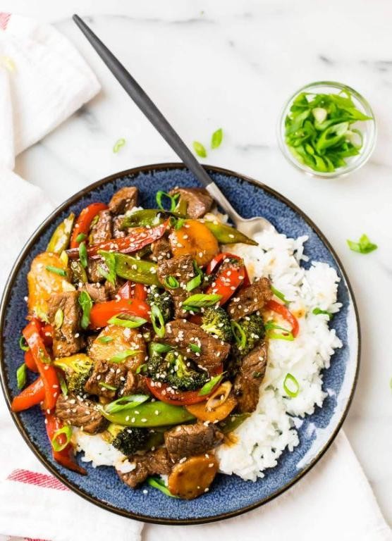 Teriyaki Thin Sliced Sirloin Tip Steak Stir-Fry