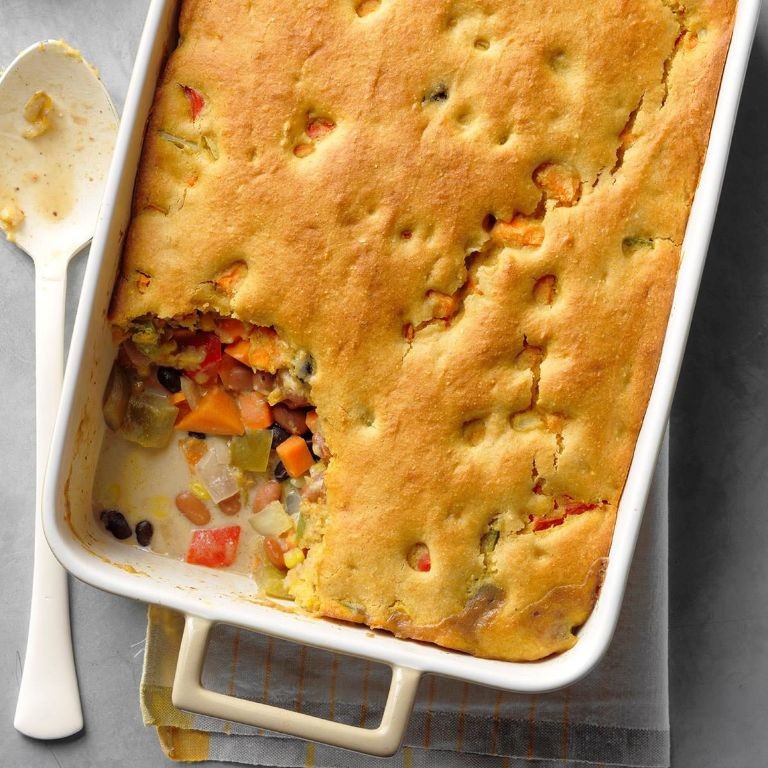 Tex-Mex Pork and Beans with Cornbread Topping