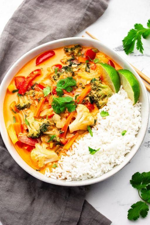 Thai Red Curry with Coconut Milk and Vegetables