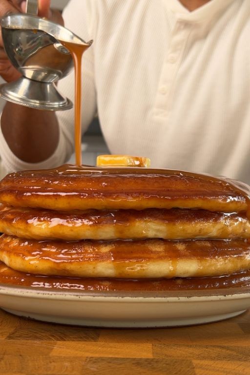 Thai Tea Pancakes with Maple Syrup