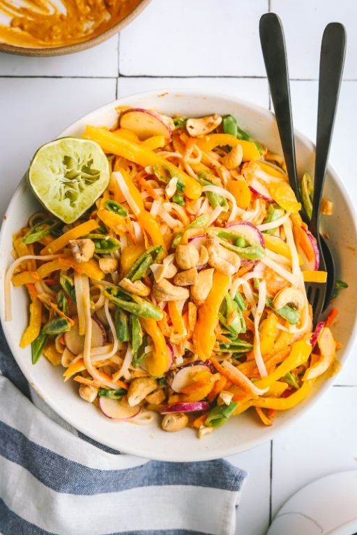 Thai-Inspired Peanut Lime Rice Noodles