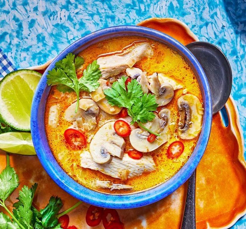 Thai-Inspired Shredded Chicken Coconut Soup