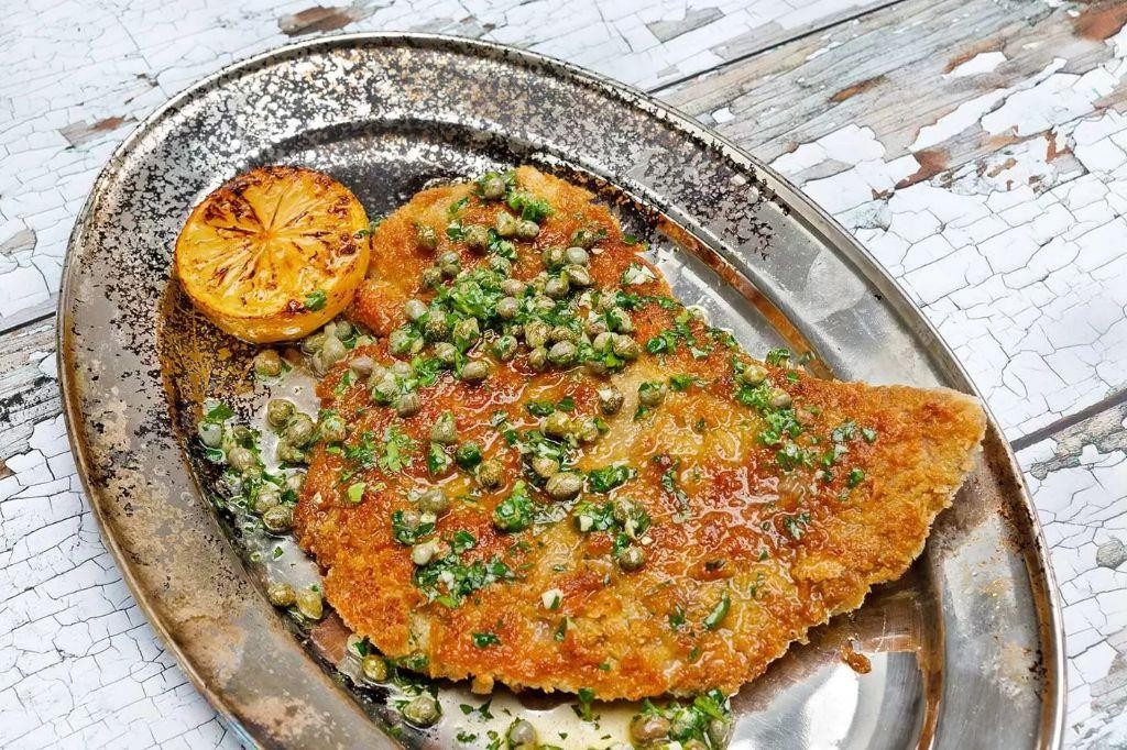 Thin Sliced Pork Schnitzel with Lemon Caper Sauce
