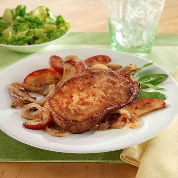 Thin Sliced Pork with Caramelized Onions and Apples