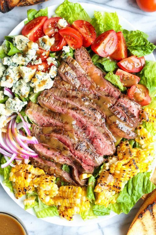 Thin Sliced Sirloin Tip Steak Salad with Balsamic Dressing