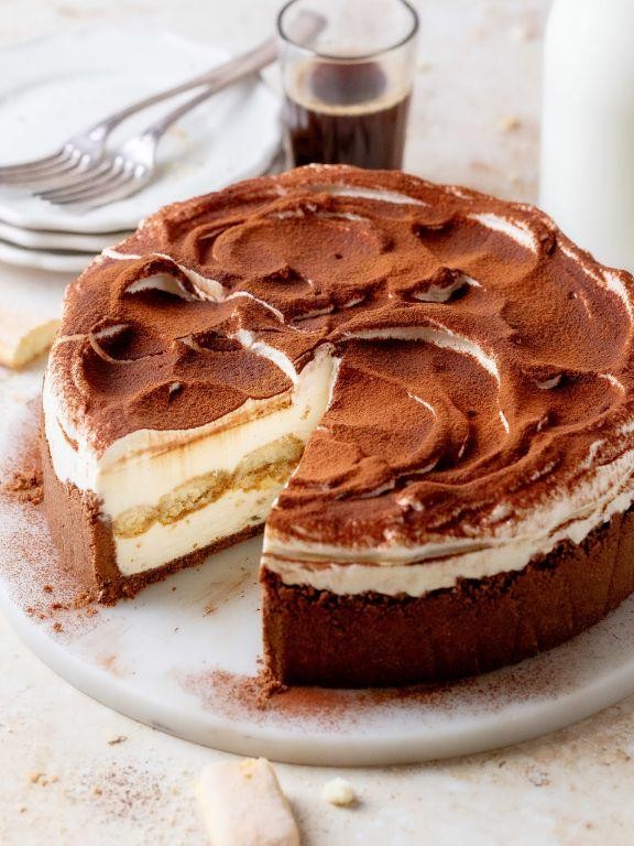 Tiramisu Cheesecake with Sour Cream Mascarpone Blend