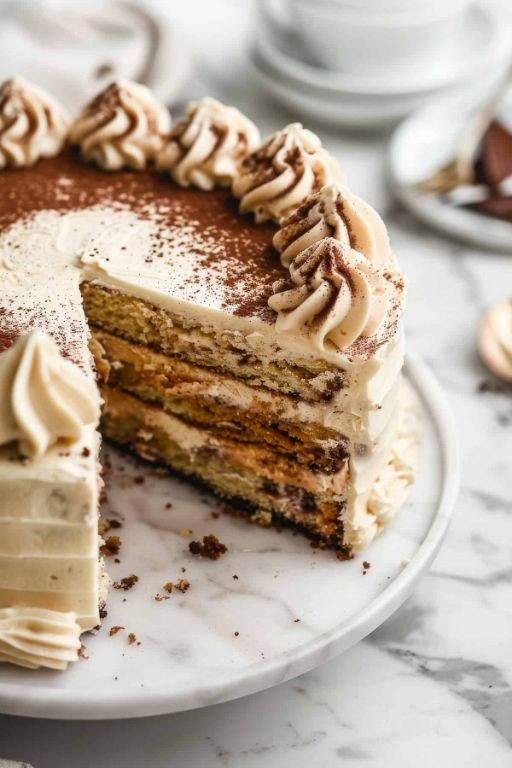 Tiramisu Inspired Funnel Cake with Coffee Glaze