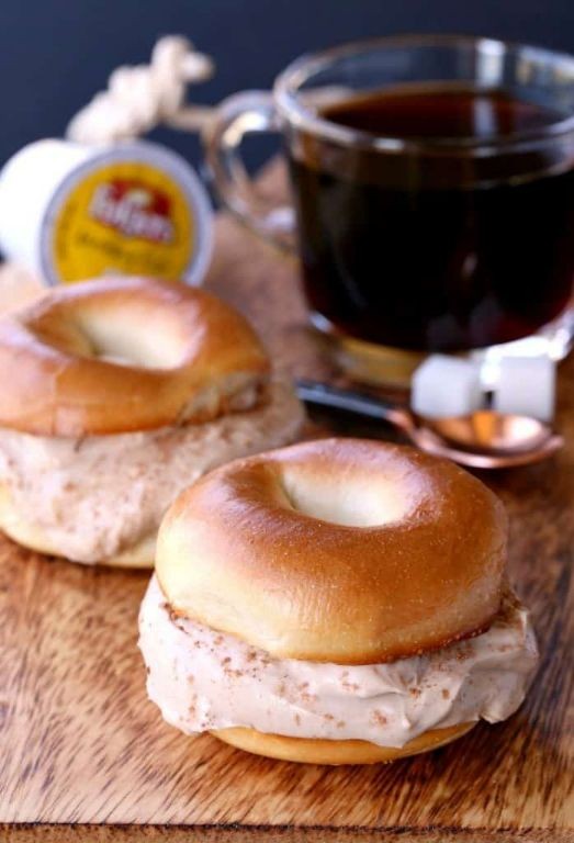 Tiramisu-Inspired Rainbow Bagels with Coffee Glaze