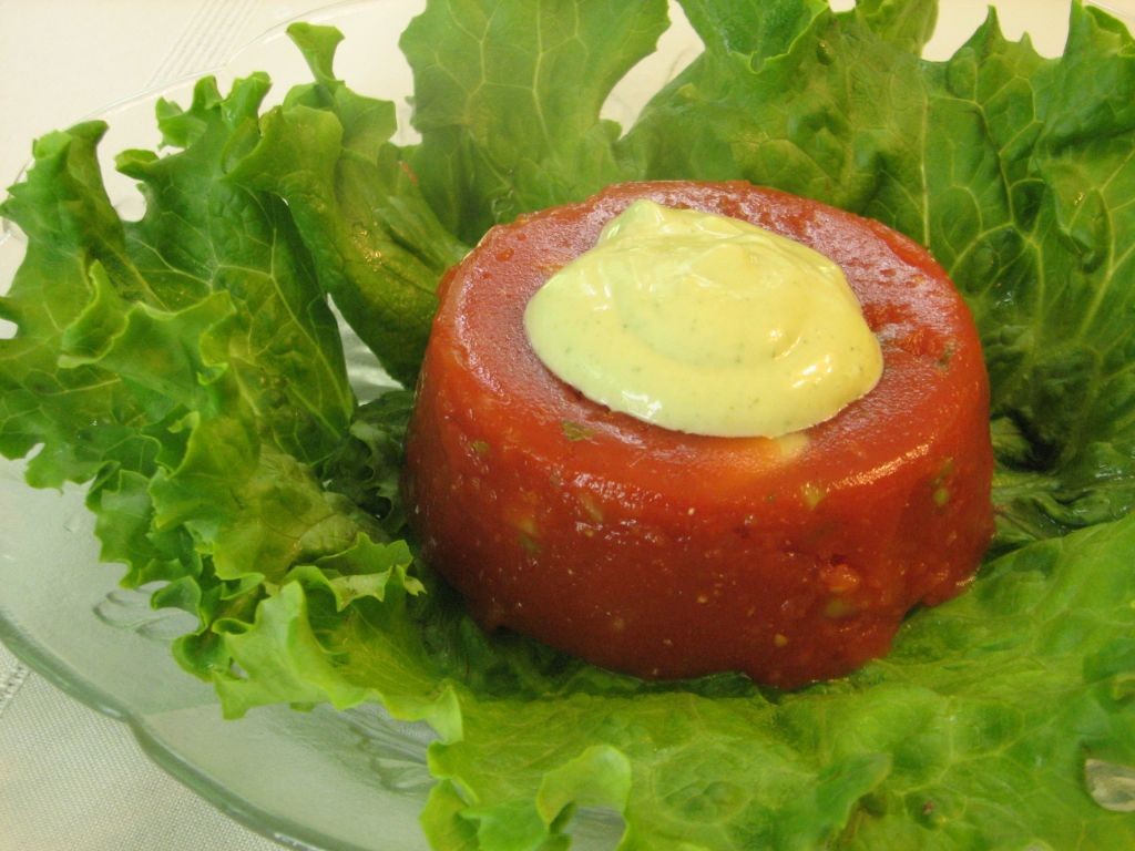 Tomato Aspic with Herb Infusion
