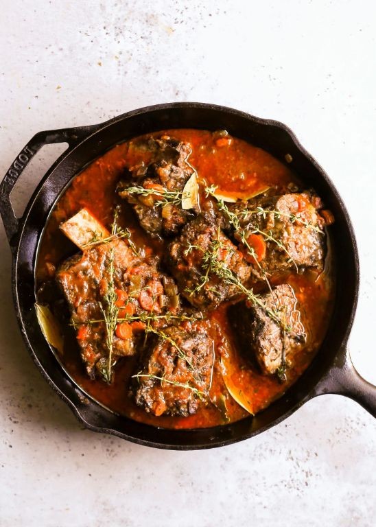Tomato Basil Braised Short Ribs