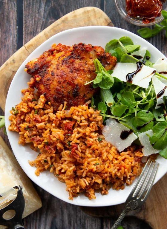 Tomato Basil Chicken and Rice