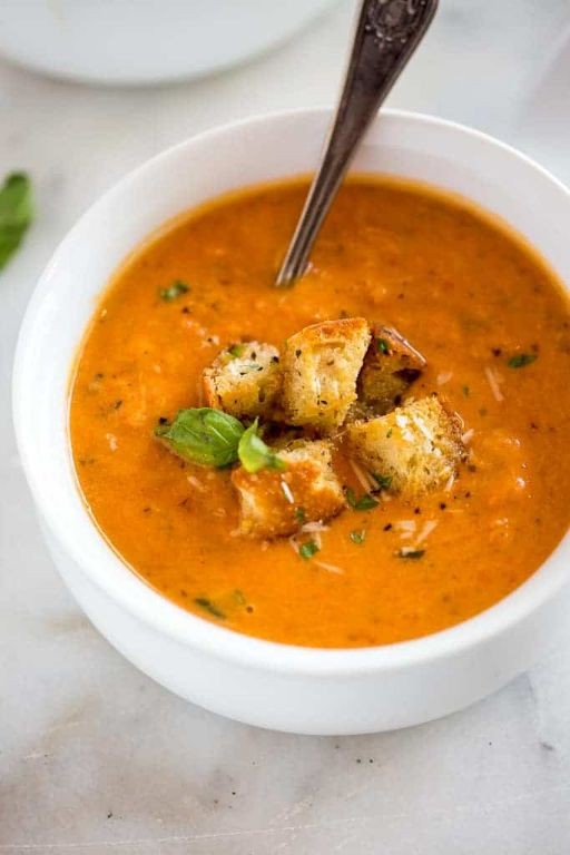 Tomato Basil Soup with Parmesan