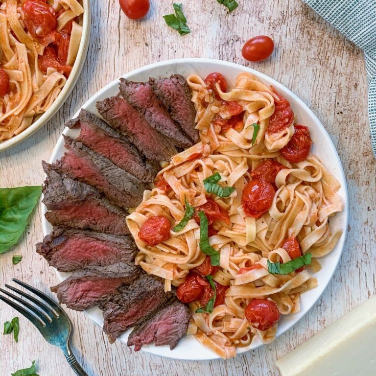 Tomato Basil Steak Pasta