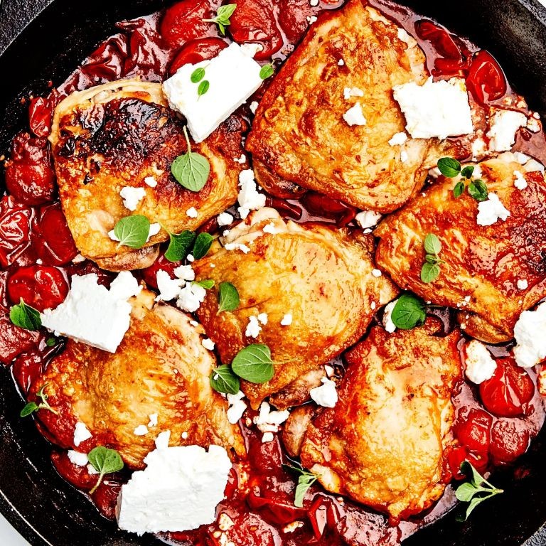 Tomato and Feta Stuffed Chicken Thighs