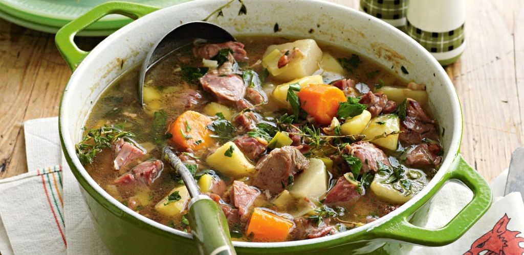 Traditional Welsh Cawl with Lamb and Leeks