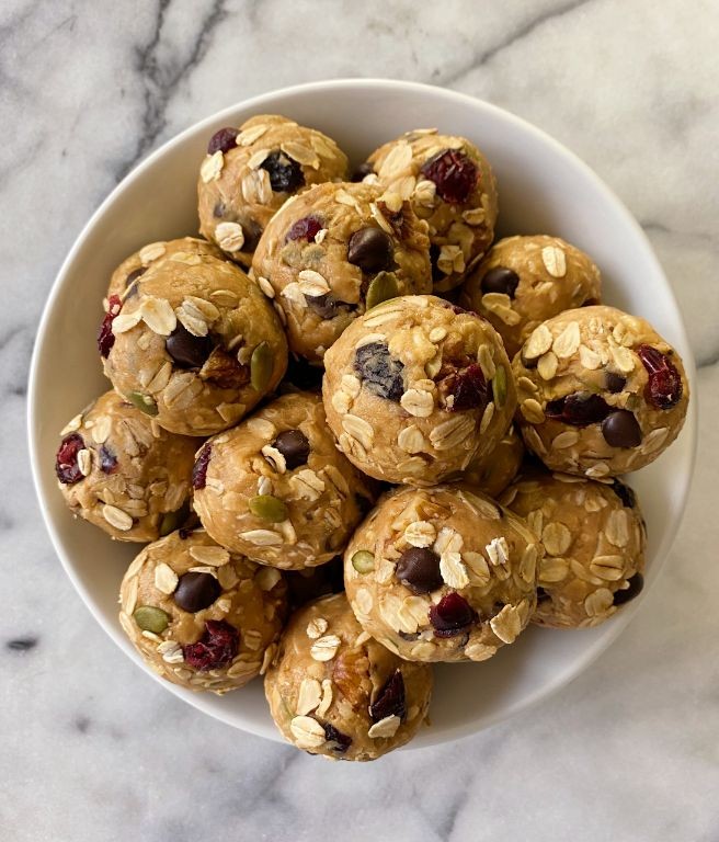 Trail Mix No Bake Energy Bites