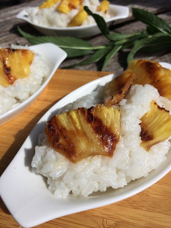 Tropical Coconut Rice with Grilled Pineapple