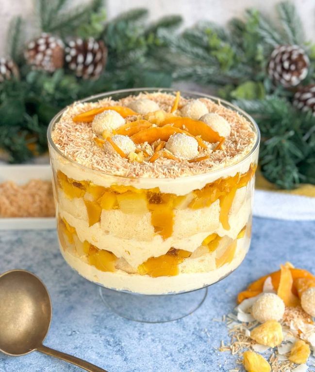 Tropical pineapple and coconut trifle