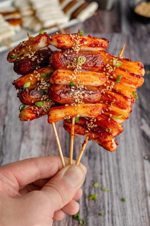 Tteokbokki Skewers with Dipping Sauce