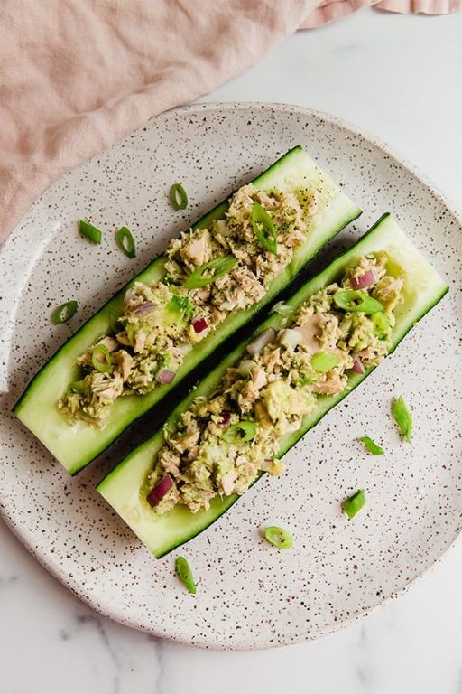 Tuna Salad Cucumber Boats