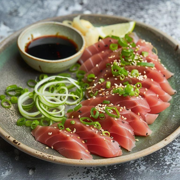 Tuna Sashimi with Ginger Scallion Dressing
