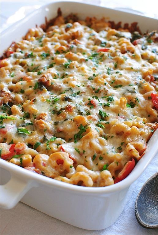Turkey Sausage and Kale Baked Rotini
