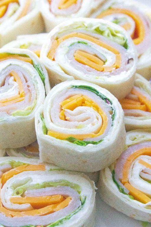 Turkey and Cheese Roll-Ups with Lettuce