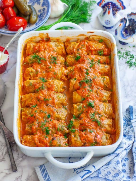 Turkey and Rice Stuffed Cabbage Rolls