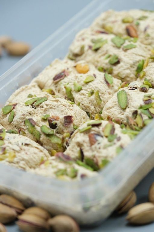 Turkish Delight Halva with Pistachio Crumble