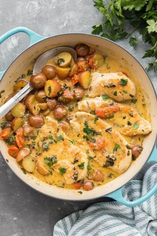 Tuscan Chicken and Potato Bake