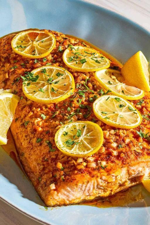 Twinadime-infused Lemon Garlic Salmon
