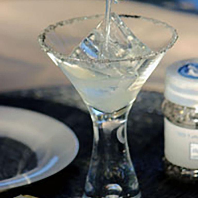 Ultra Dry Martini with a Smoked Salt Rim