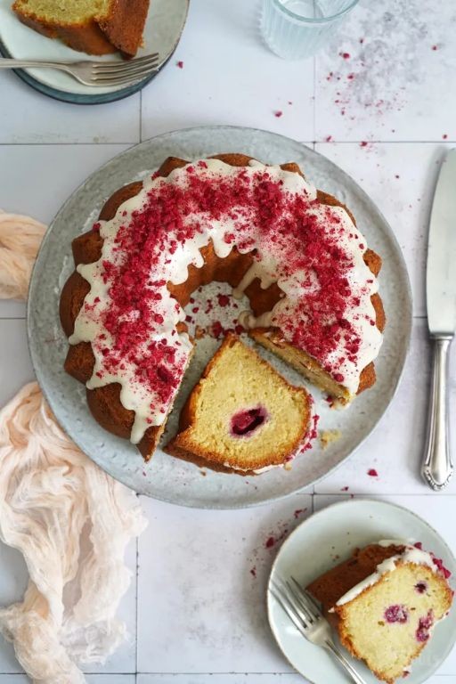 Vanilla Bean Bundt Cake with Raspberry Jam Core
