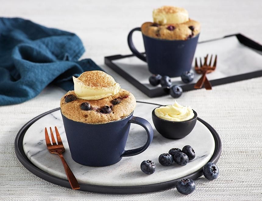 Vanilla Bean Mug Muffin with Berry Compote